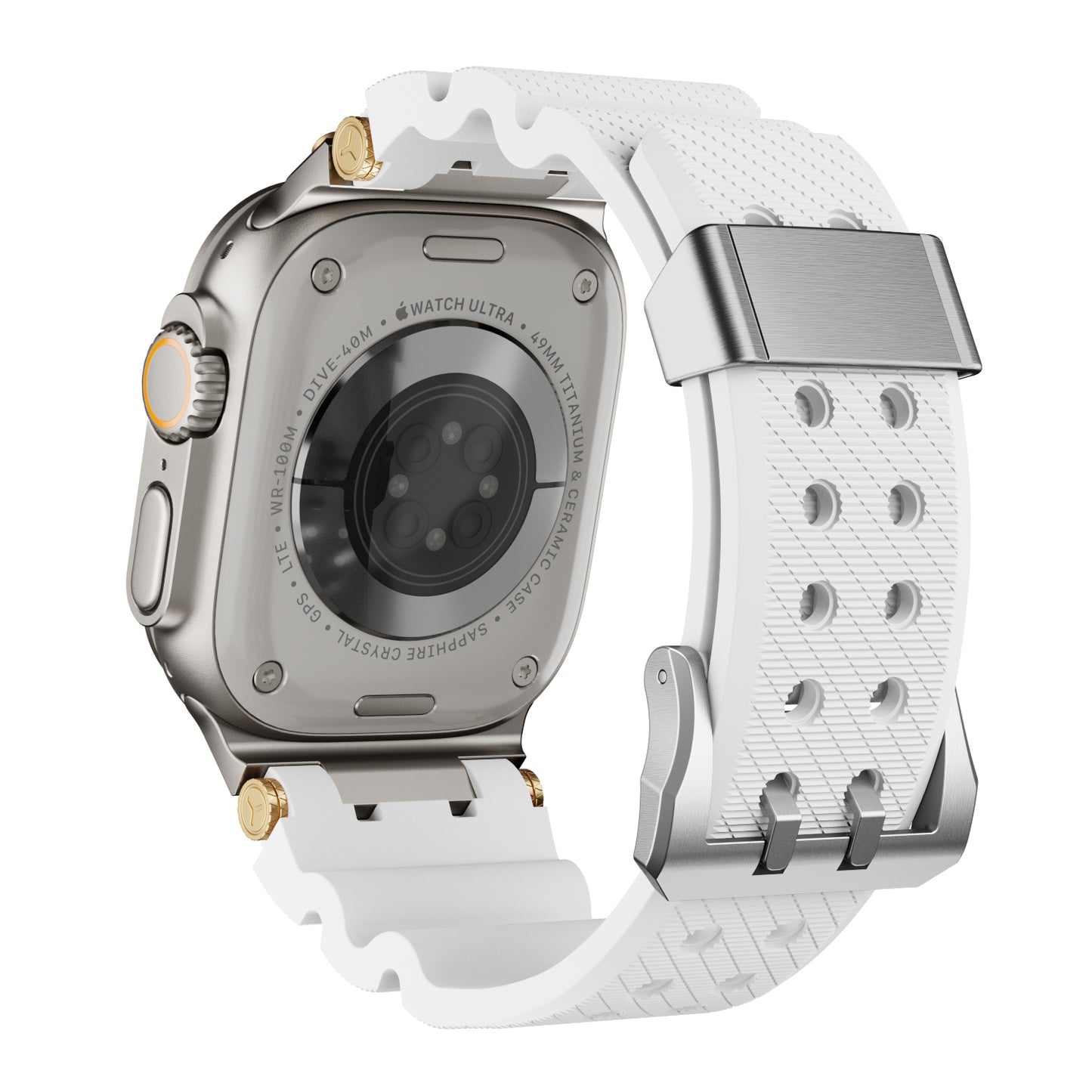 Dive Silicone Metal Connector Watch Band For Apple Watch