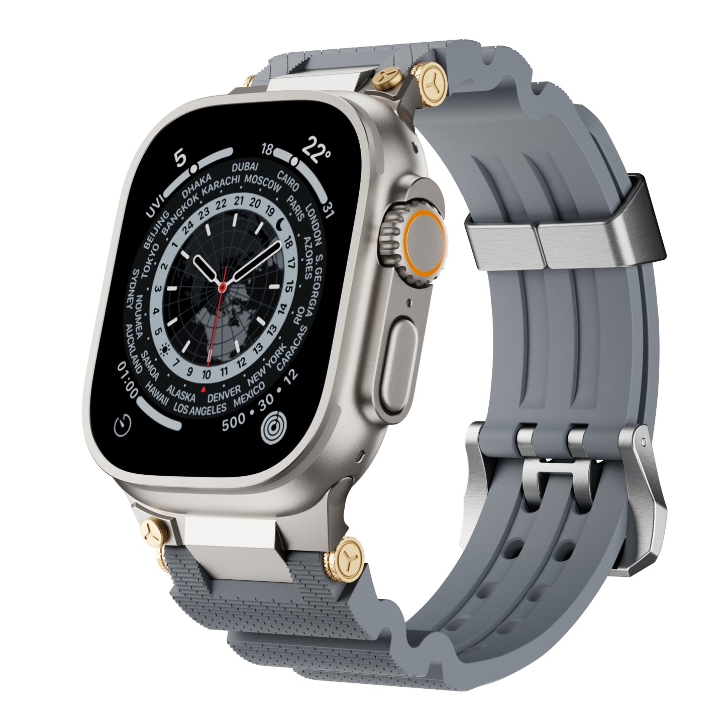 Dive Silicone Metal Connector Watch Band For Apple Watch