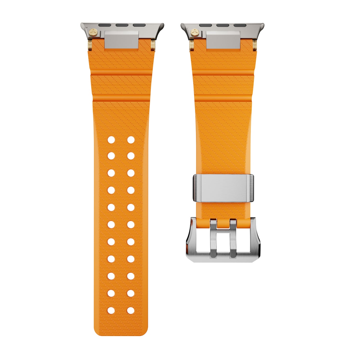 Dive Silicone Metal Connector Watch Band For Apple Watch
