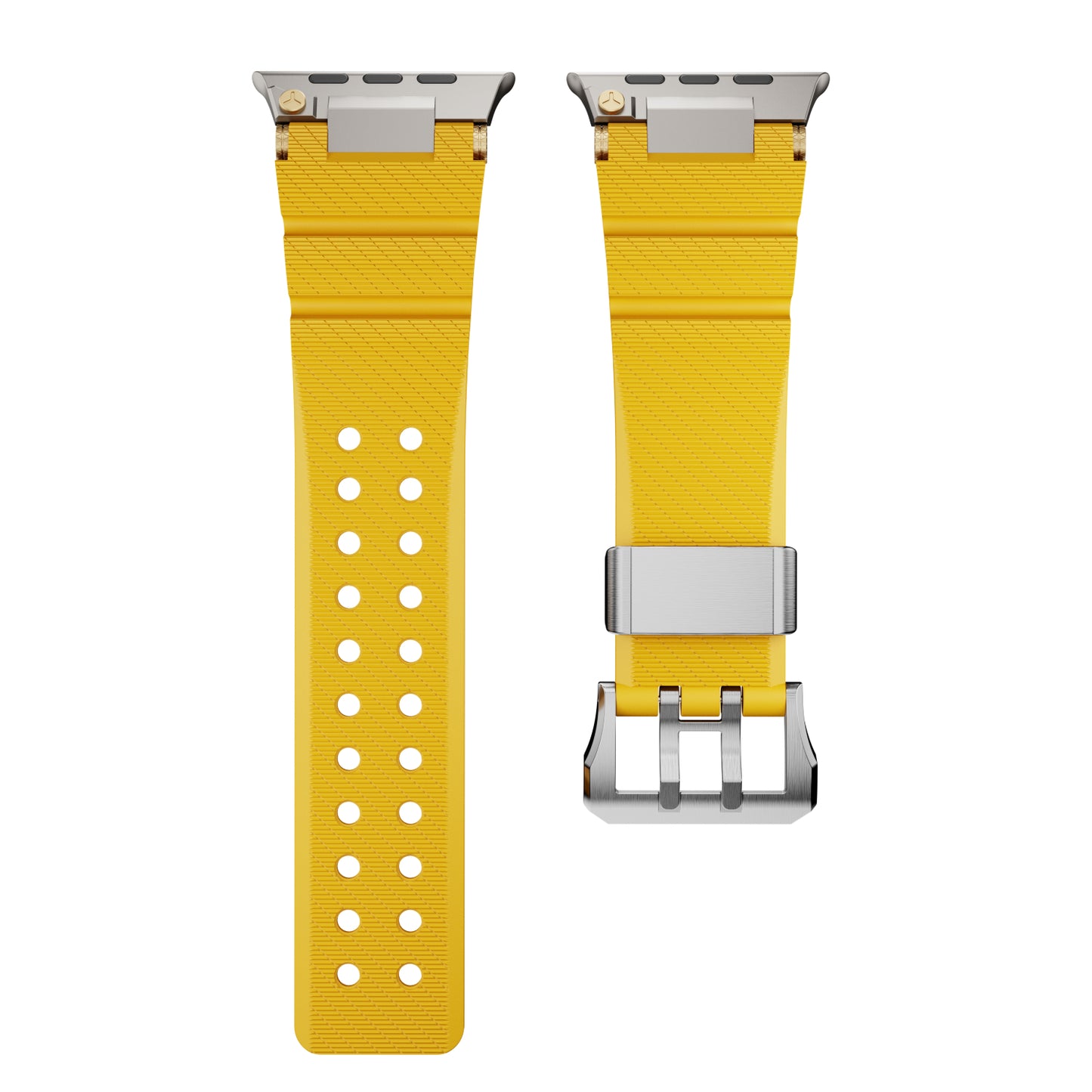 Dive Silicone Metal Connector Watch Band For Apple Watch