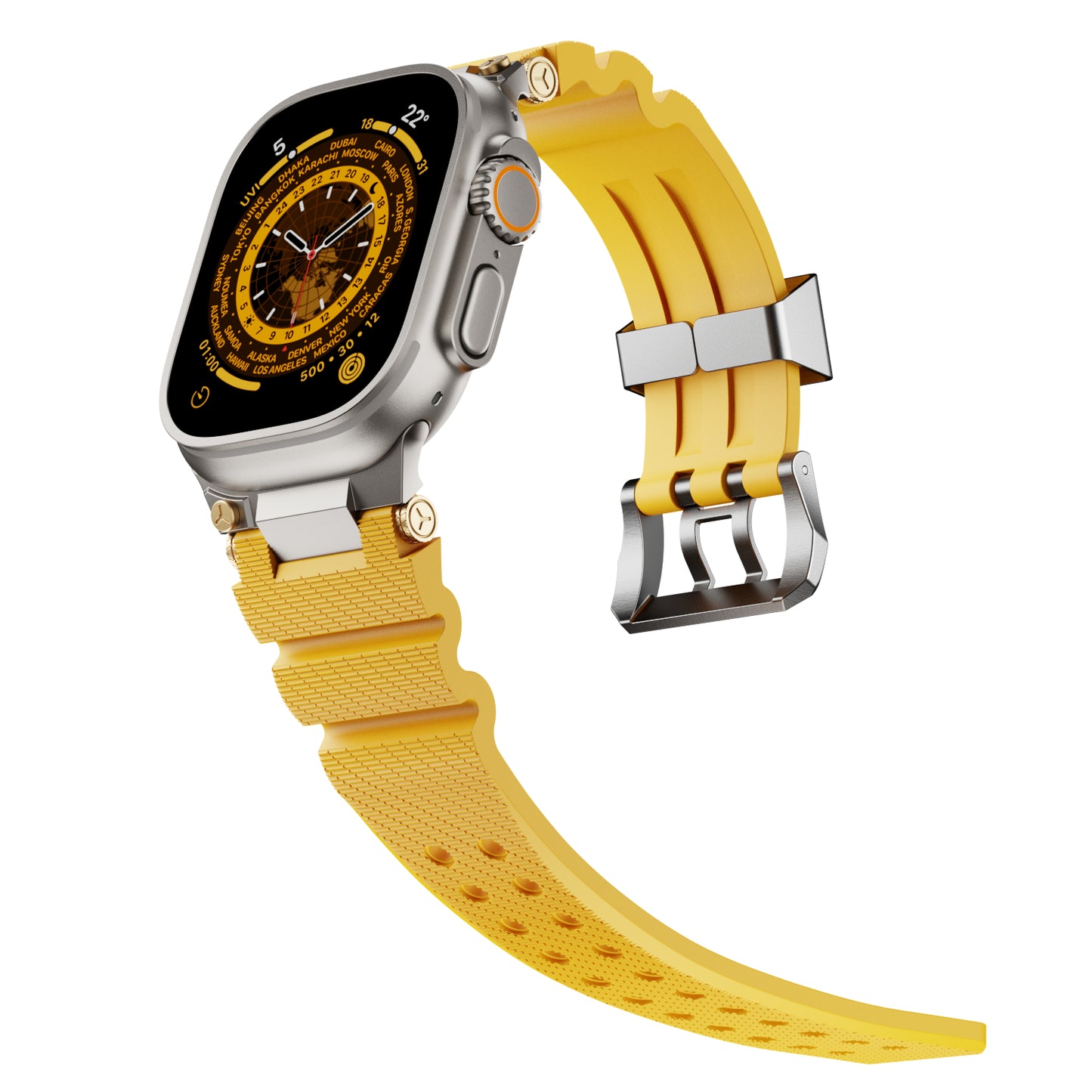 Dive Silicone Metal Connector Watch Band For Apple Watch