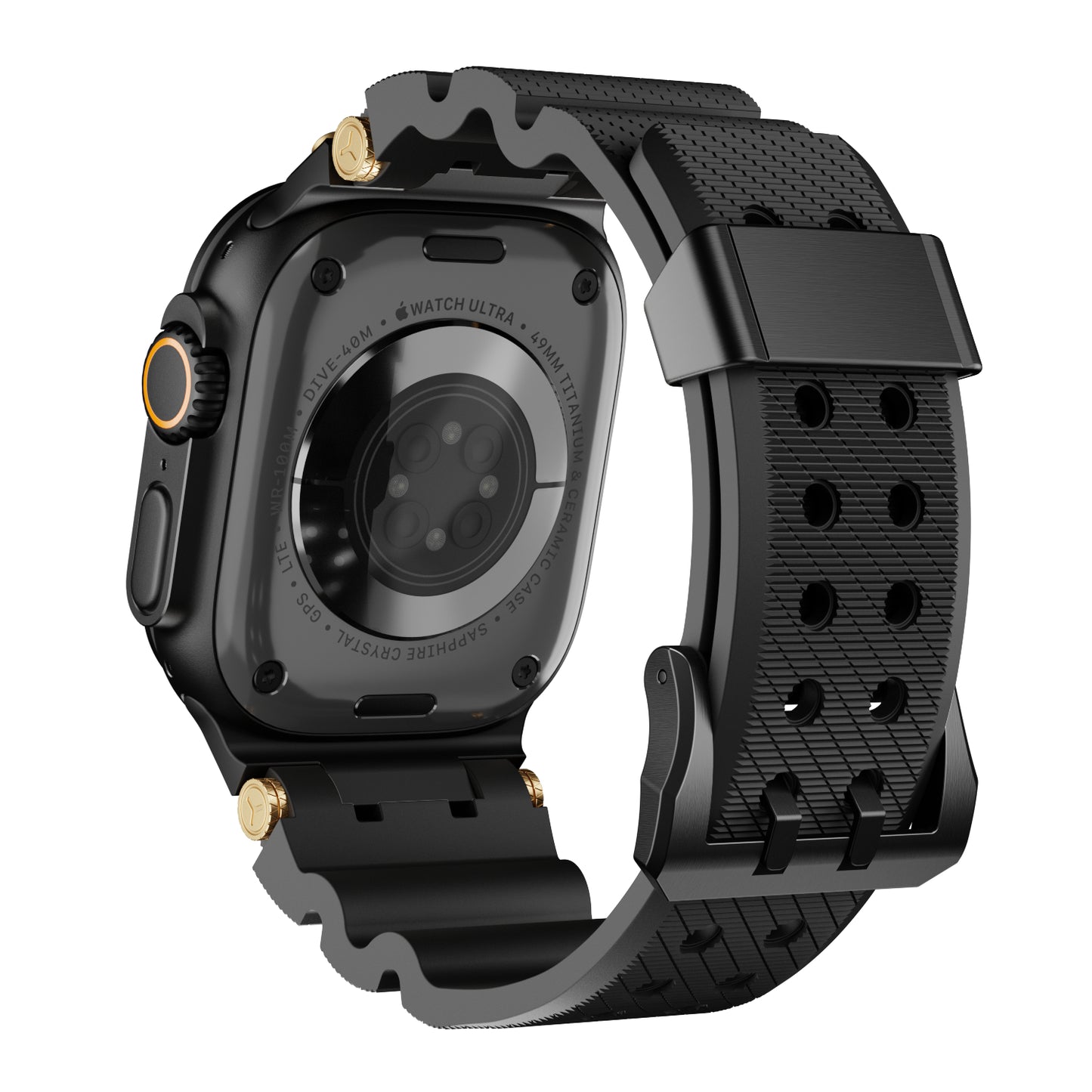Dive Silicone Metal Connector Watch Band For Apple Watch