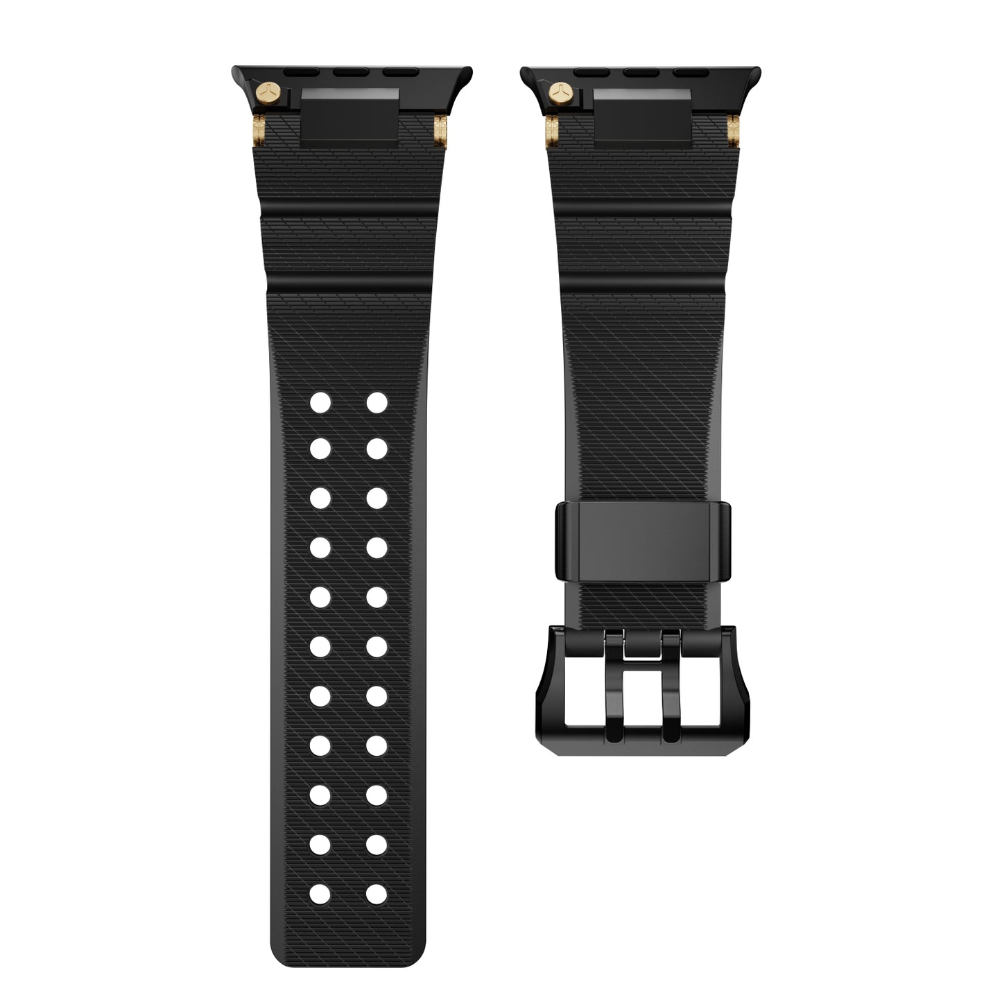 Dive Silicone Metal Connector Watch Band For Apple Watch