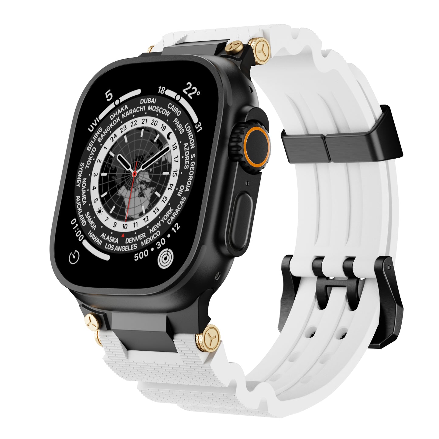 Dive Silicone Metal Connector Watch Band For Apple Watch