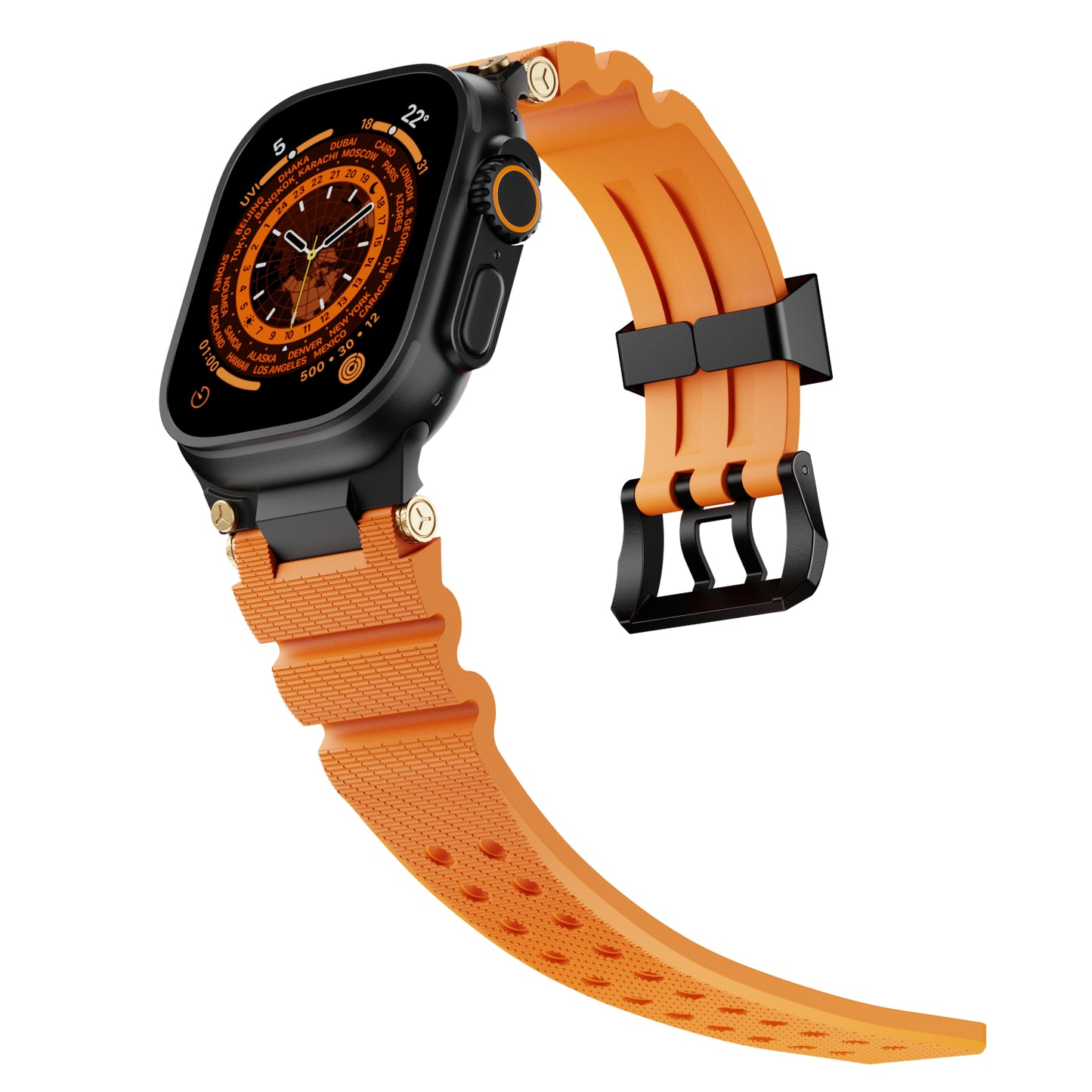 Dive Silicone Metal Connector Watch Band For Apple Watch