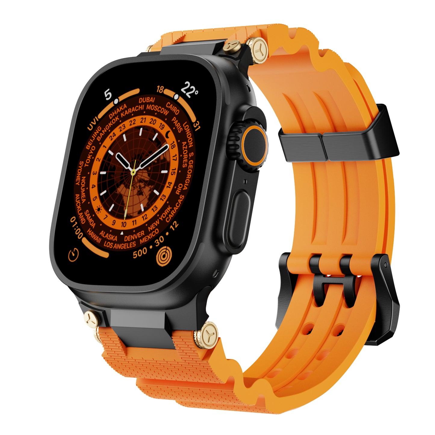 Dive Silicone Metal Connector Watch Band For Apple Watch