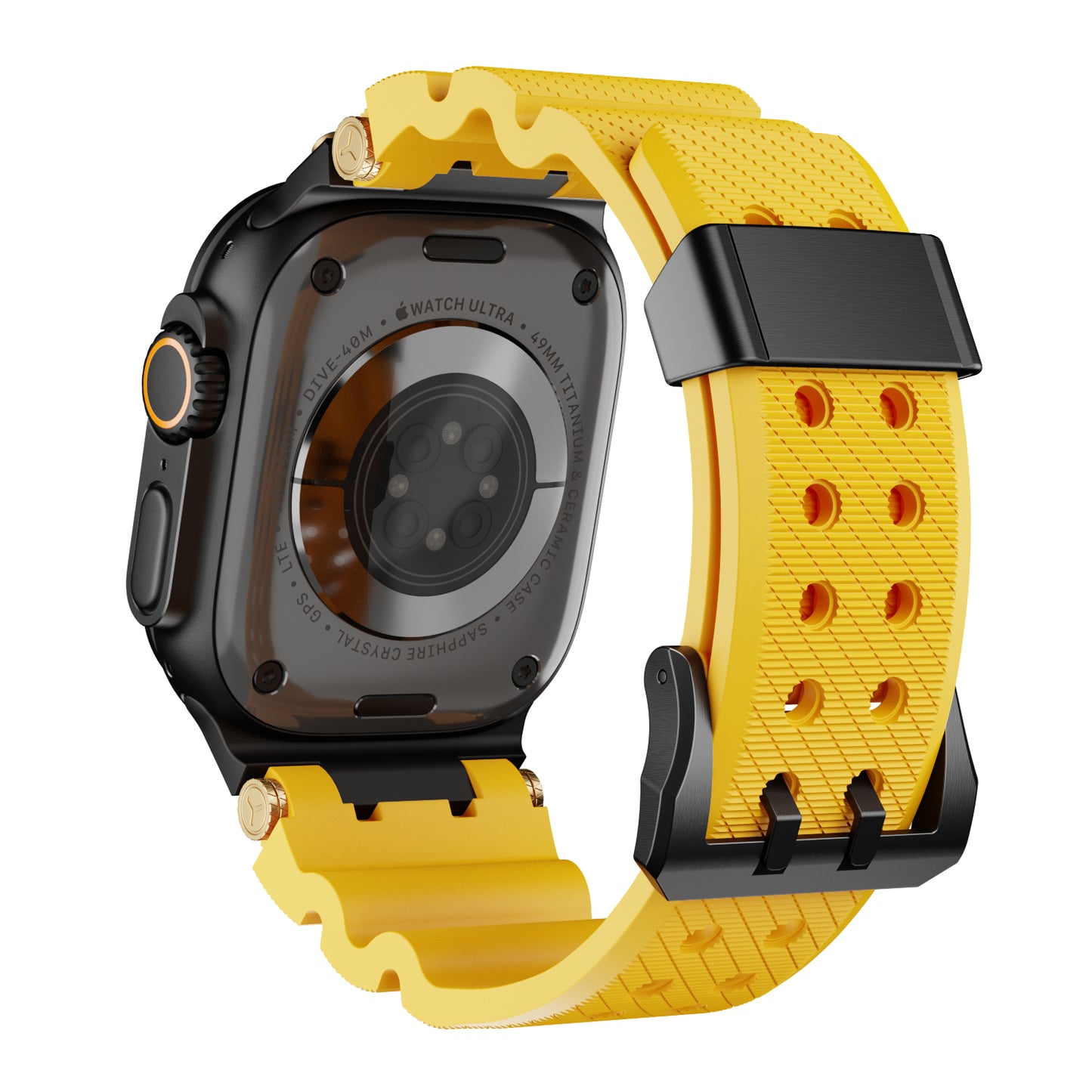 Dive Silicone Metal Connector Watch Band For Apple Watch