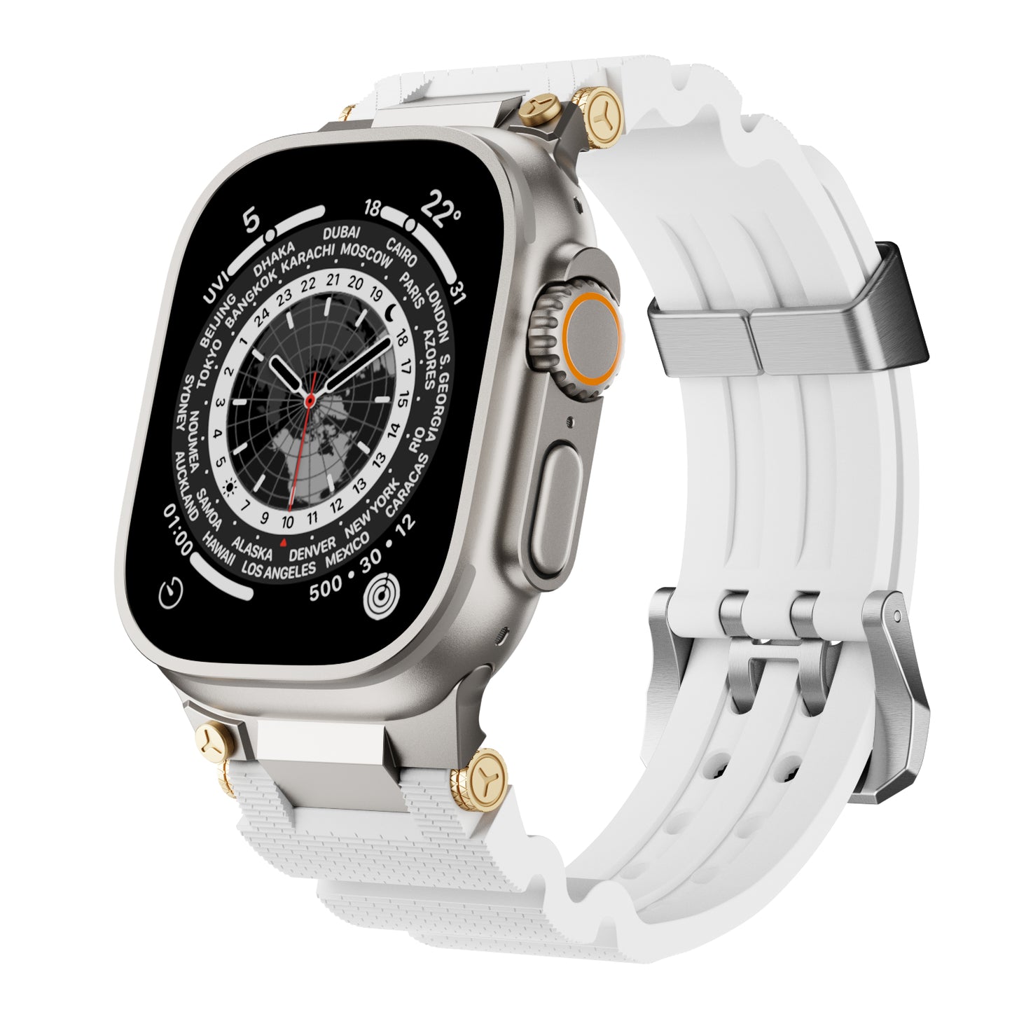 Dive Silicone Metal Connector Watch Band For Apple Watch