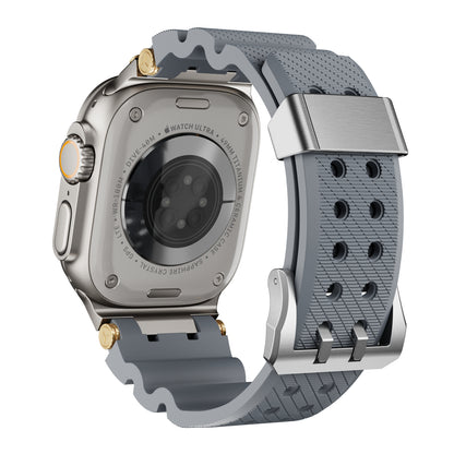 Dive Silicone Metal Connector Watch Band For Apple Watch