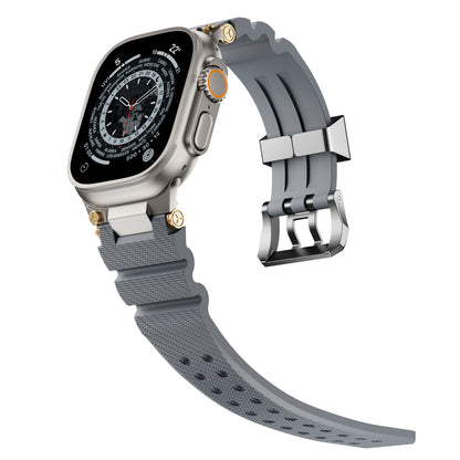 Dive Silicone Metal Connector Watch Band For Apple Watch