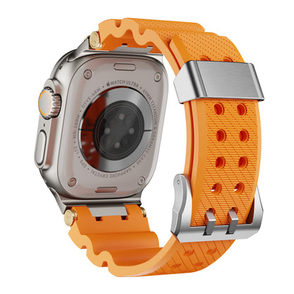 Dive Silicone Metal Connector Watch Band For Apple Watch