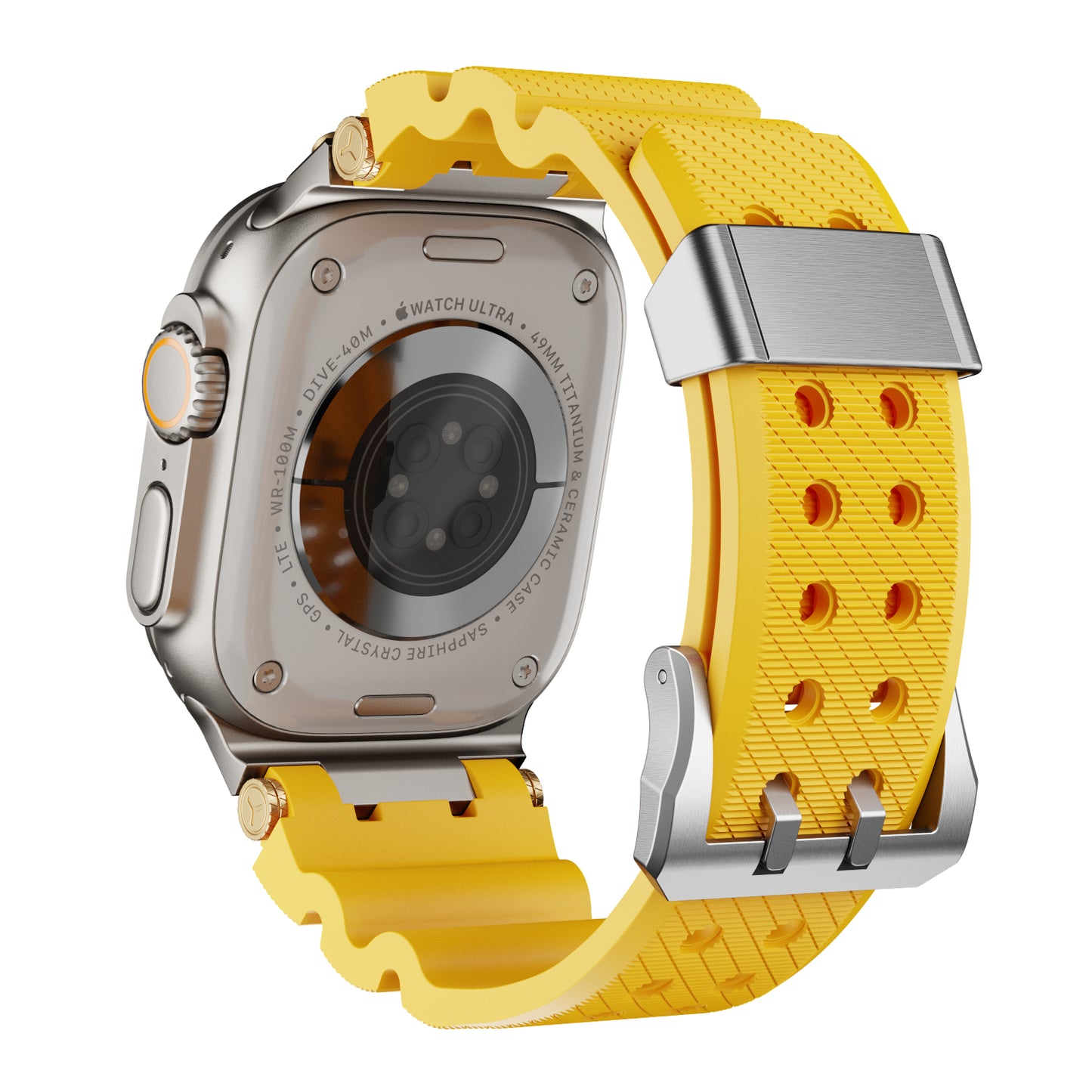 Dive Silicone Metal Connector Watch Band For Apple Watch