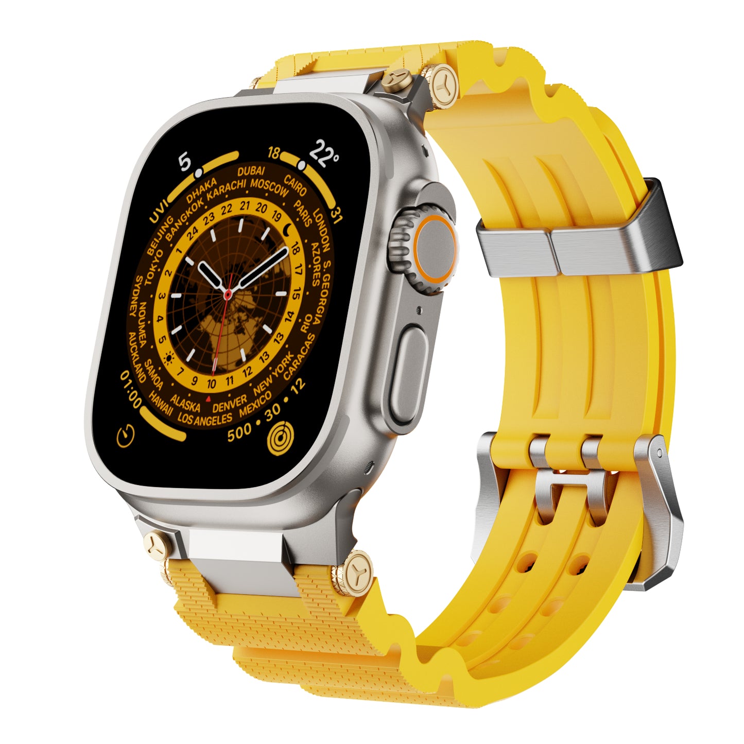 Dive Silicone Metal Connector Watch Band For Apple Watch
