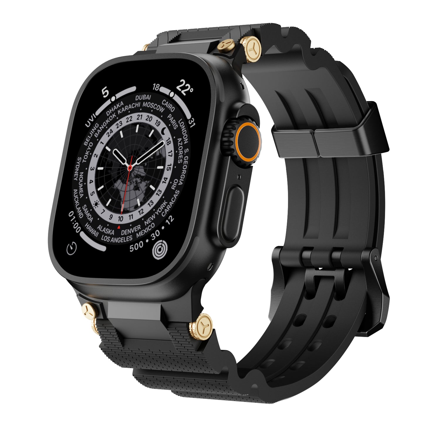 Dive Silicone Metal Connector Watch Band For Apple Watch