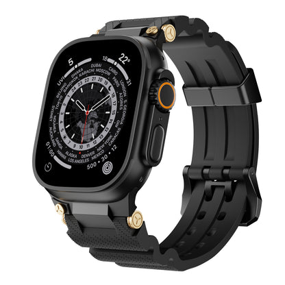 Dive Silicone Metal Connector Watch Band For Apple Watch