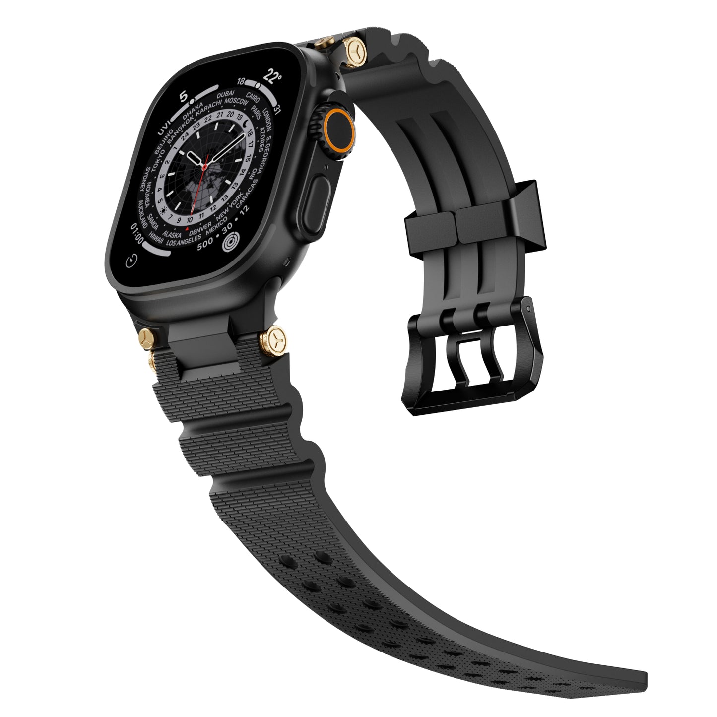 Dive Silicone Metal Connector Watch Band For Apple Watch