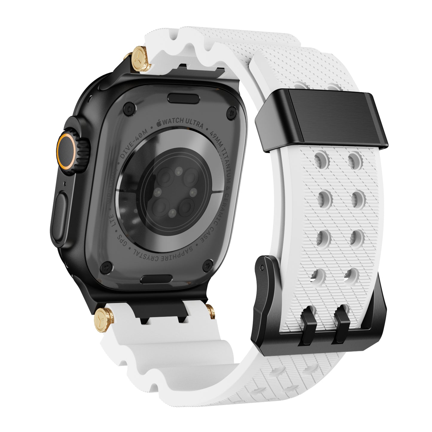 Dive Silicone Metal Connector Watch Band For Apple Watch
