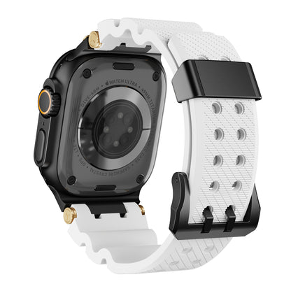 Dive Silicone Metal Connector Watch Band For Apple Watch