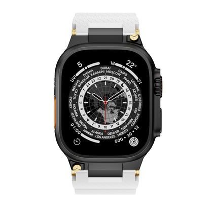 Dive Silicone Metal Connector Watch Band For Apple Watch
