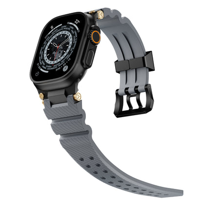 Dive Silicone Metal Connector Watch Band For Apple Watch