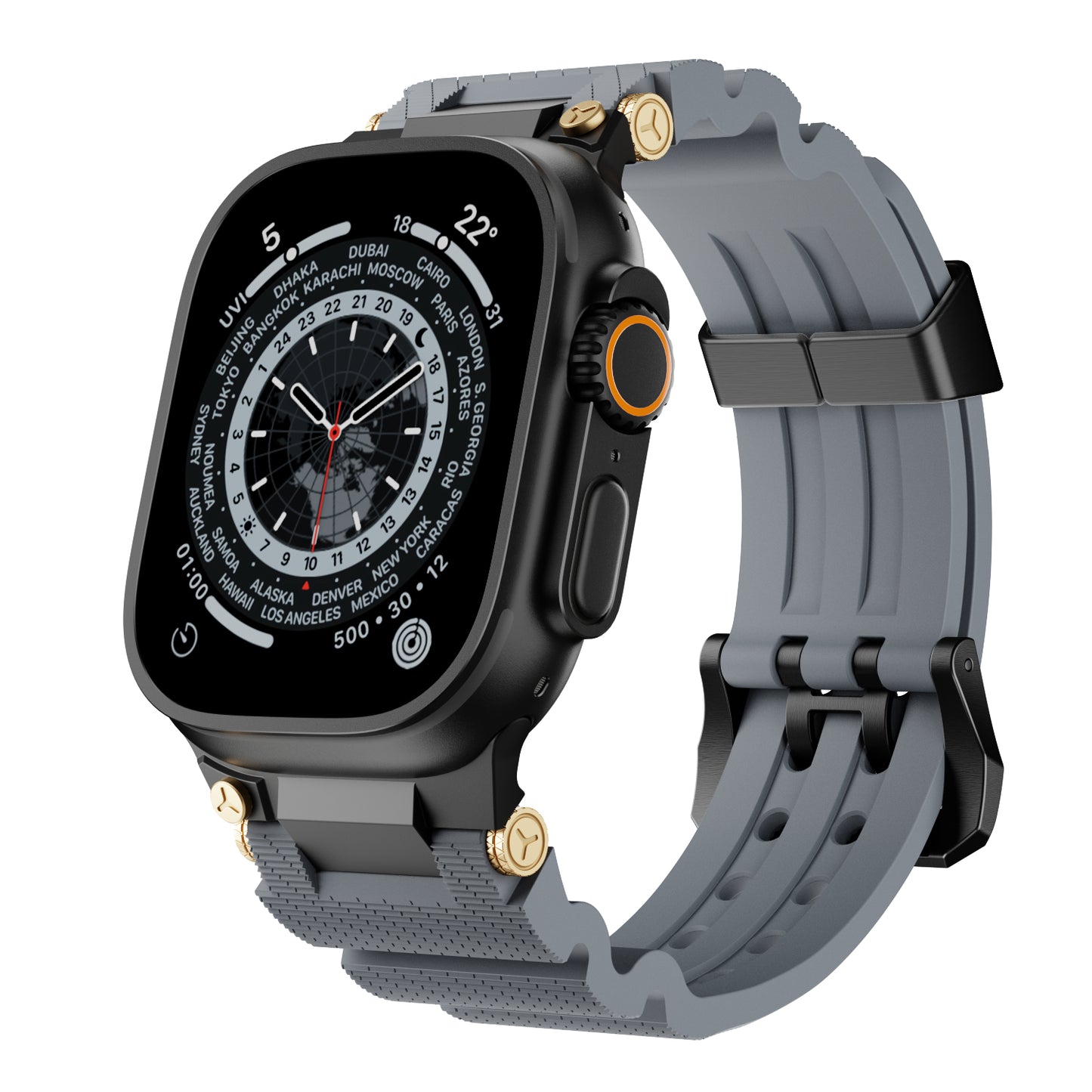 Dive Silicone Metal Connector Watch Band For Apple Watch