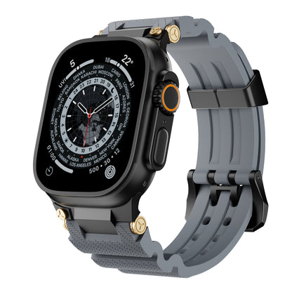 Dive Silicone Metal Connector Watch Band For Apple Watch