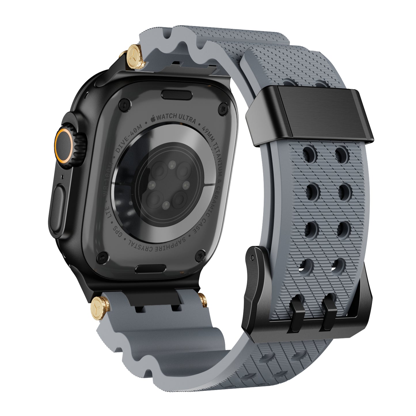 Dive Silicone Metal Connector Watch Band For Apple Watch