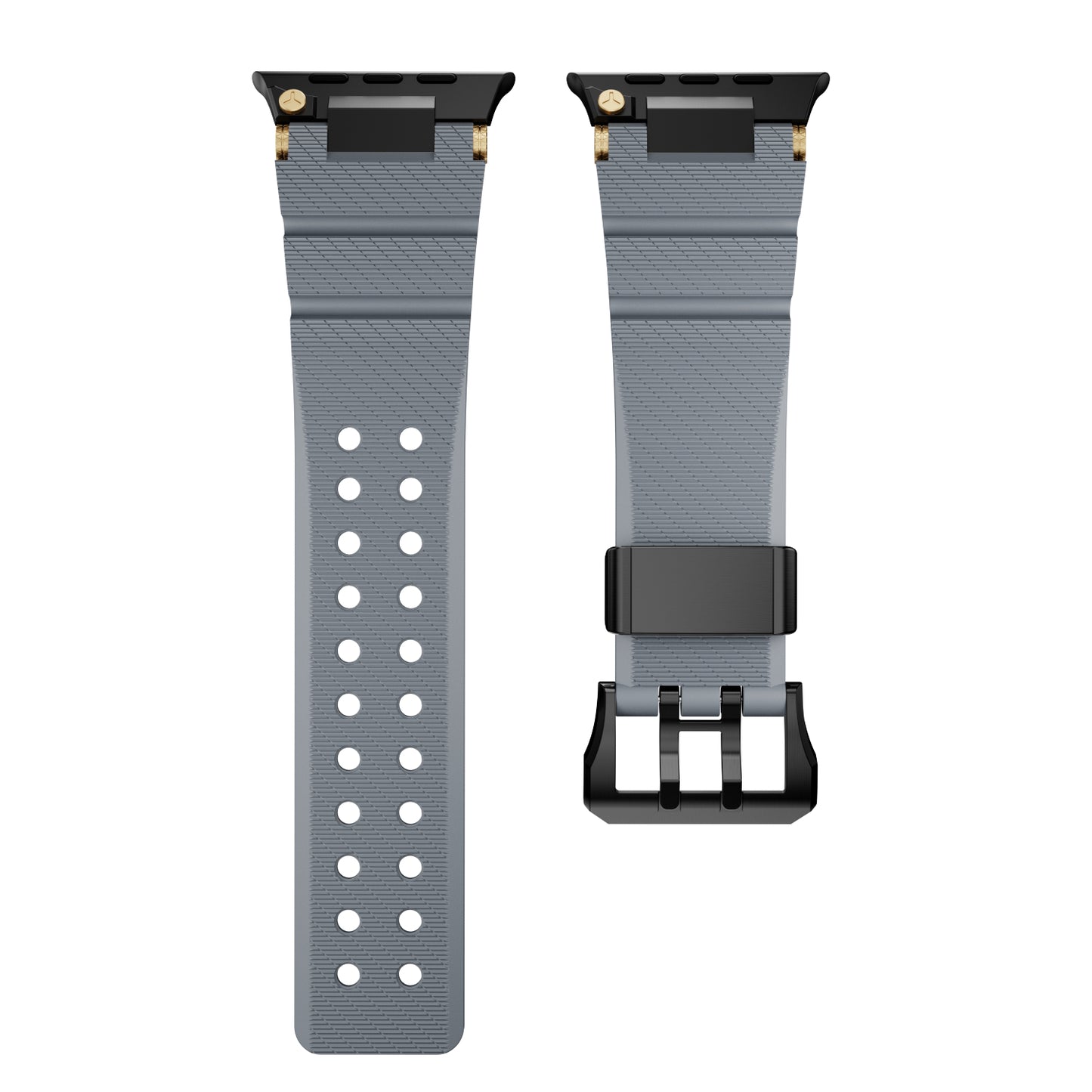 Dive Silicone Metal Connector Watch Band For Apple Watch