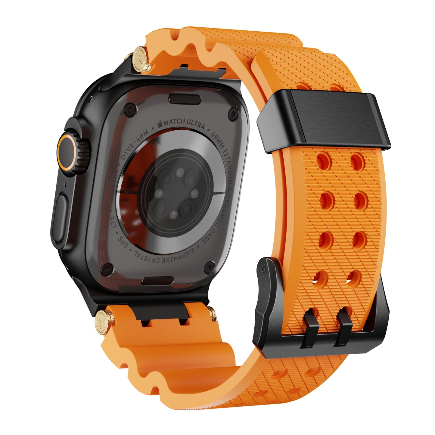 Dive Silicone Metal Connector Watch Band For Apple Watch