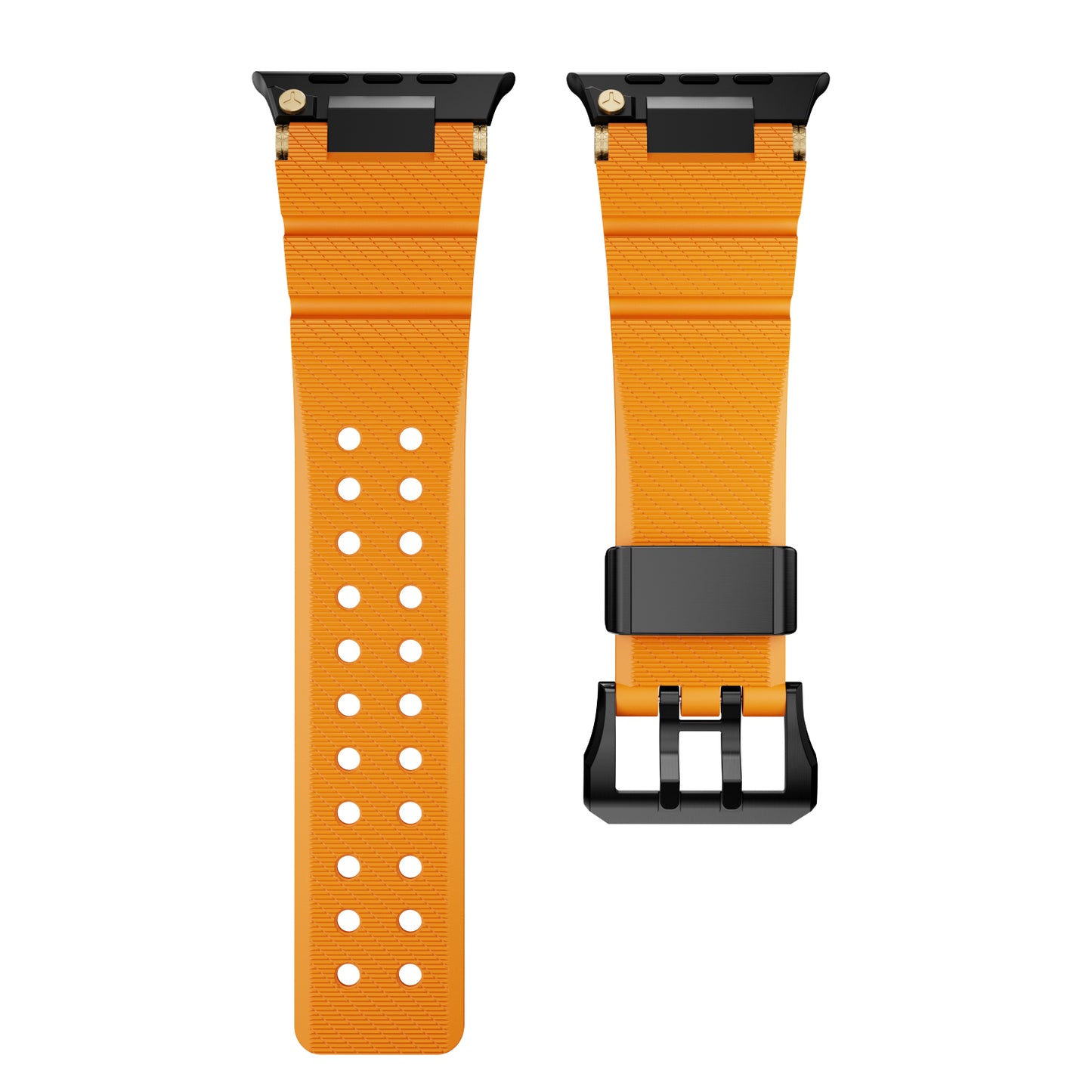 Dive Silicone Metal Connector Watch Band For Apple Watch