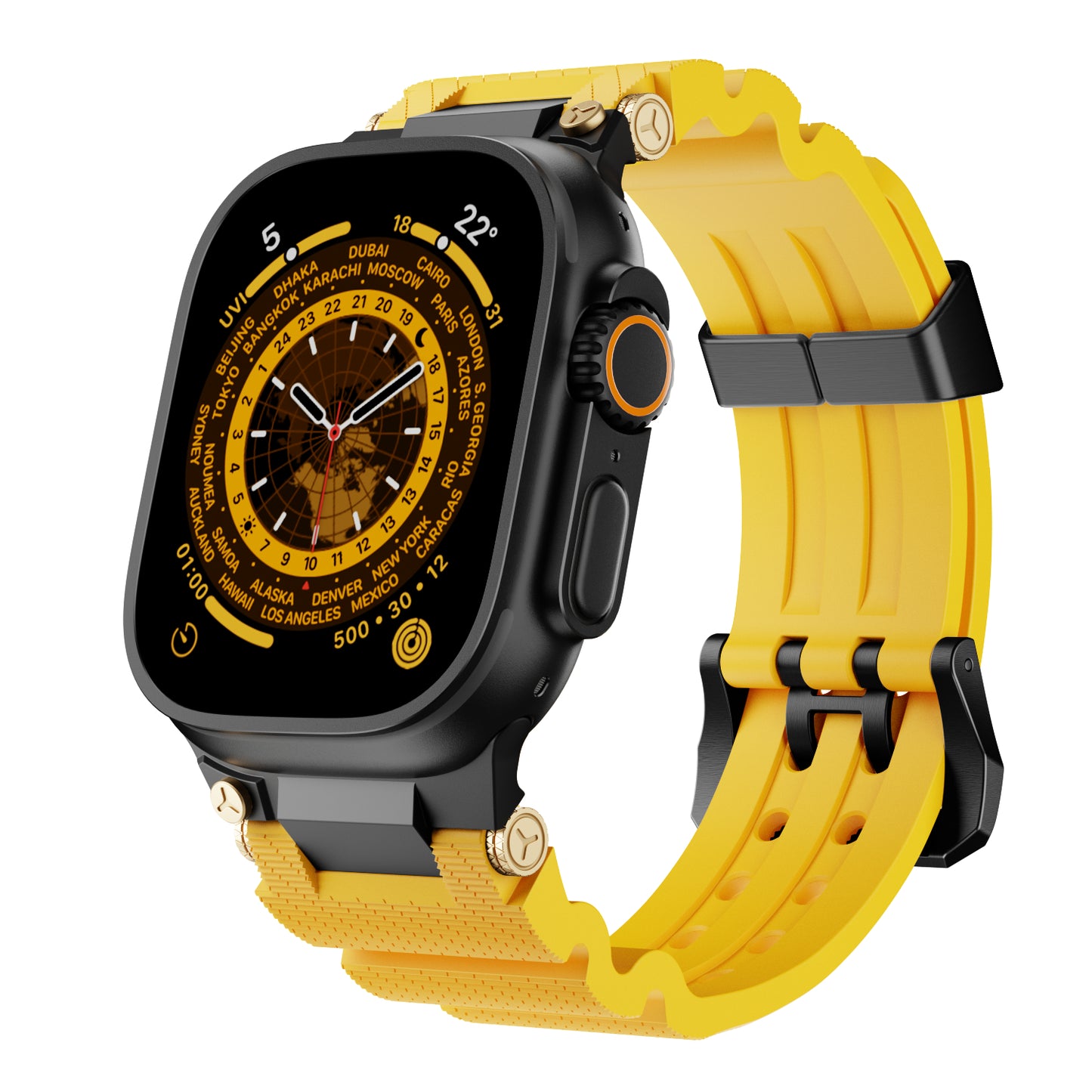 Dive Silicone Metal Connector Watch Band For Apple Watch