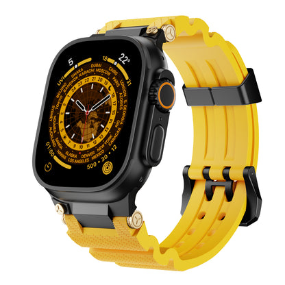 Dive Silicone Metal Connector Watch Band For Apple Watch