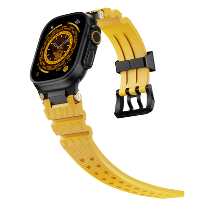 Dive Silicone Metal Connector Watch Band For Apple Watch