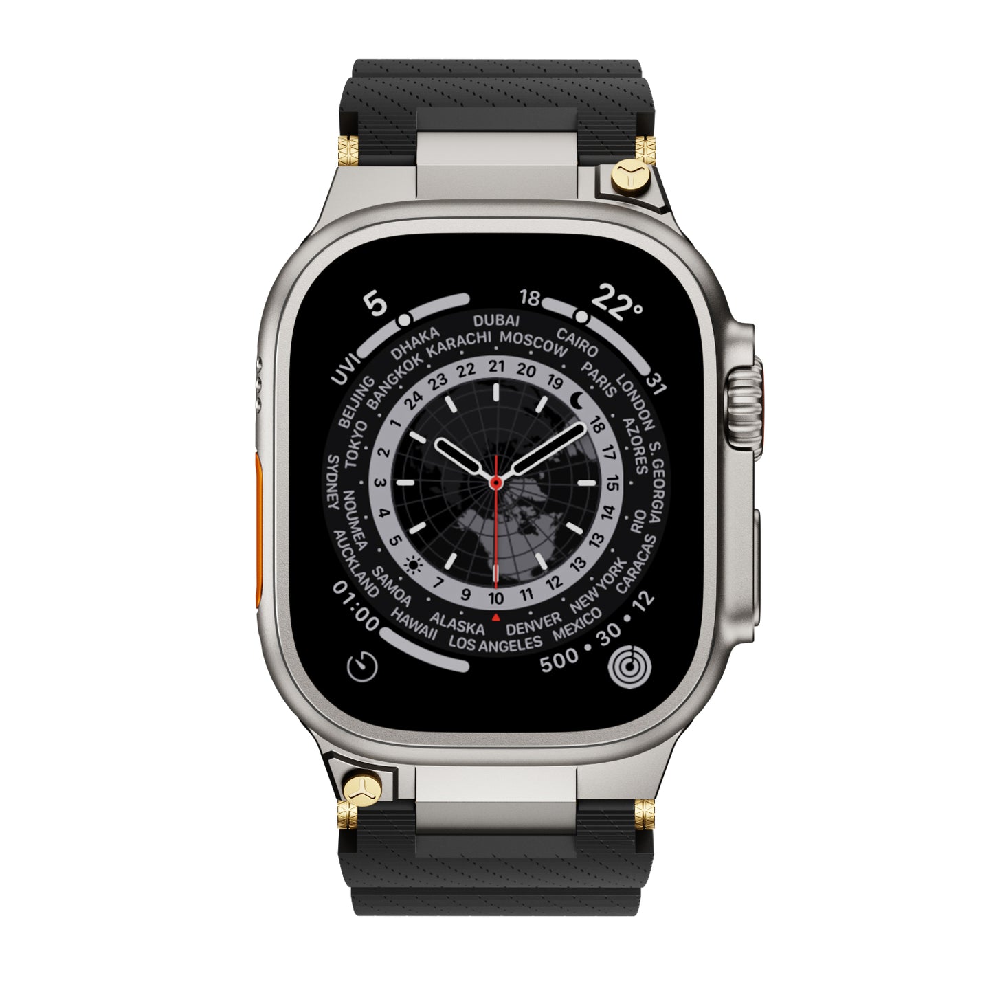 Dive Silicone Metal Connector Watch Band For Apple Watch