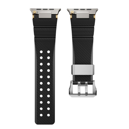 Dive Silicone Metal Connector Watch Band For Apple Watch